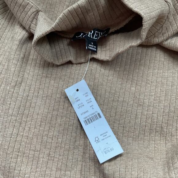 J. Crew Premium Rib Turtleneck Long Sleeve Whipstitch Trim Natural Beige S - Picture 8 of 8